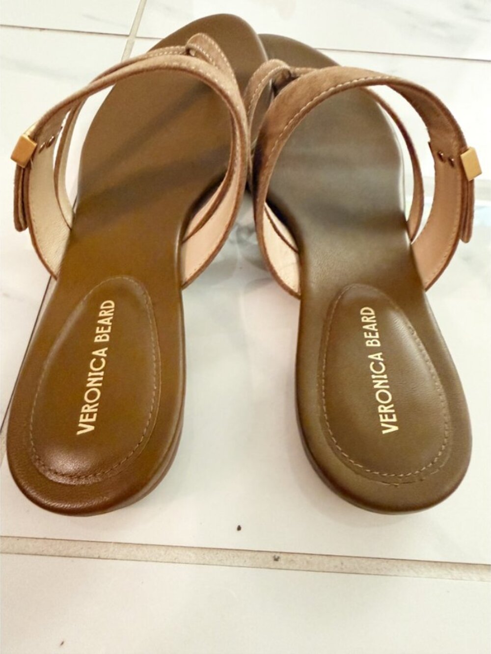 VERONICA BEARD Salva Dash Flat Sandal Chestnut 8.5M - Picture 5 of 10